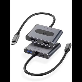 Powerology 4 in 1 MST Hub With 2X 4K HDMI USD 3.0
PD 100W With Type C Cable - Grey