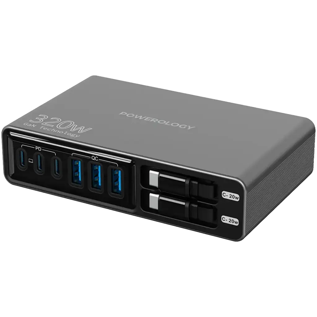 Powerology Univo Charging Station Gan 320W - Black