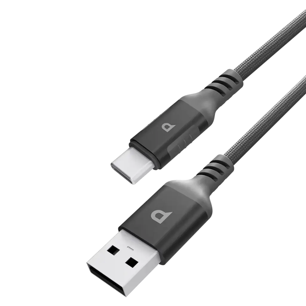 Powerology USB-A to USB-C Cable with 1.2m Length, Braided Nyl