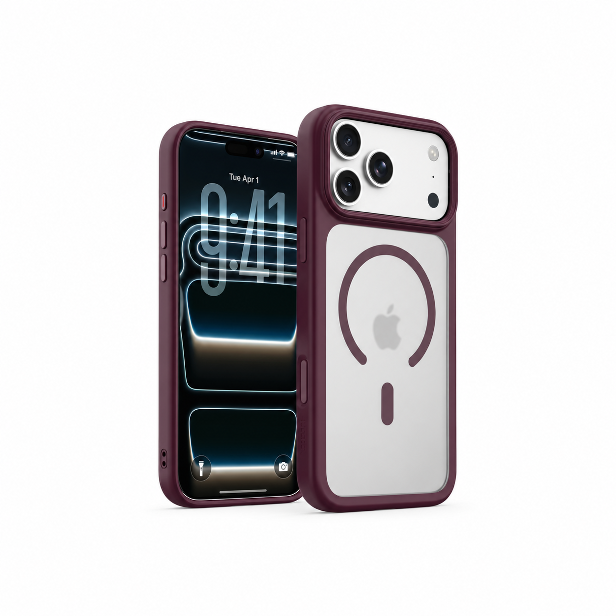 Blupebble Hybrid Matte Case with MagSafe for iPhone 18 Pro – Wine Red