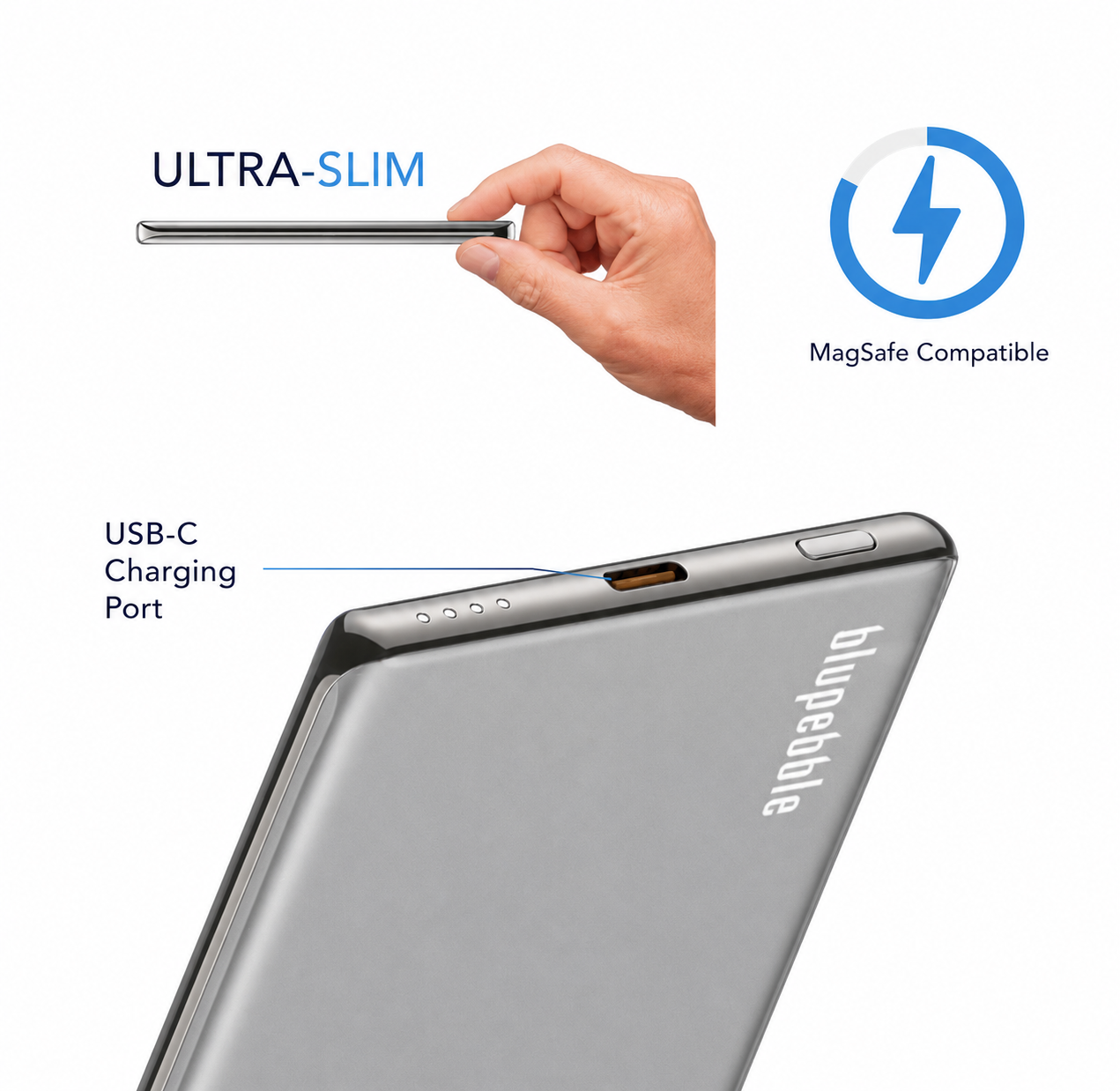 Blupebble Corepod Go 5000 mAh Magsafe Powerbank - Gray