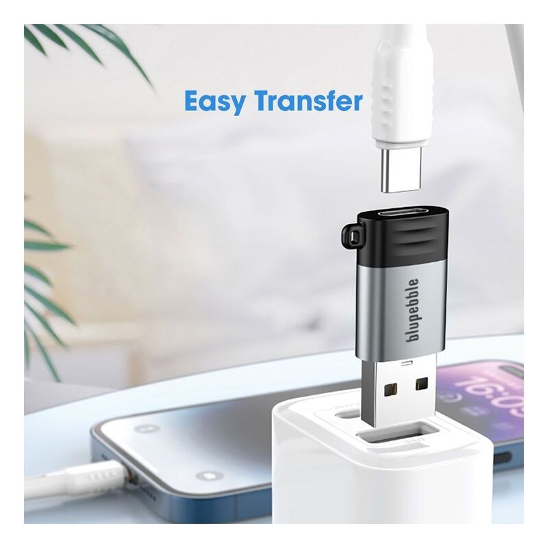 Blupebble USB-A 3.0 to USB-C OTG Adapter - Gray