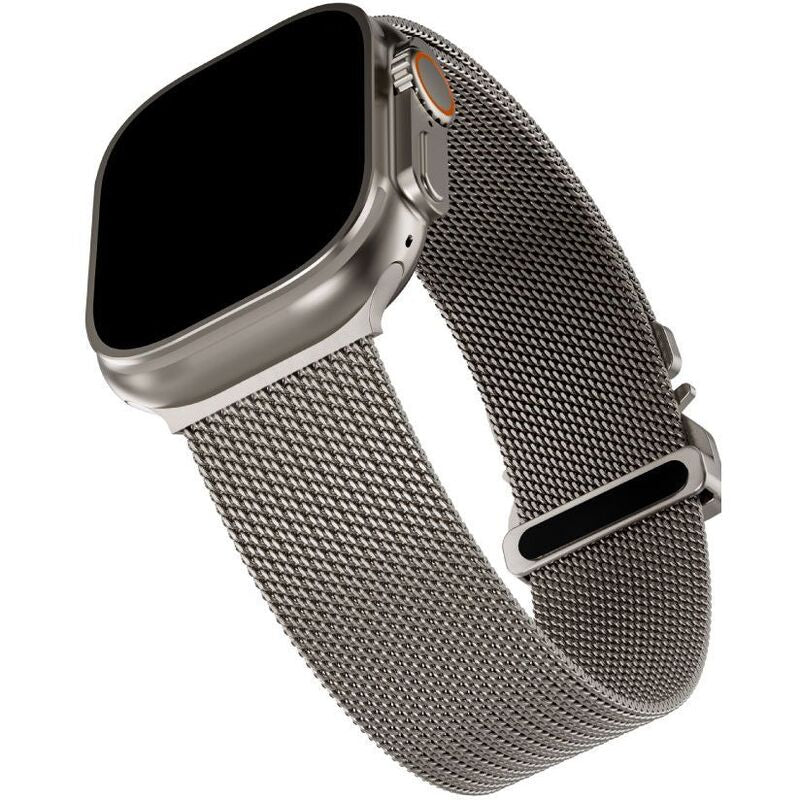 Blupebble Luxora Stainless Steel Milanese Loop Watch Band with Exquisite Woven Design for Apple Watch - Titanium