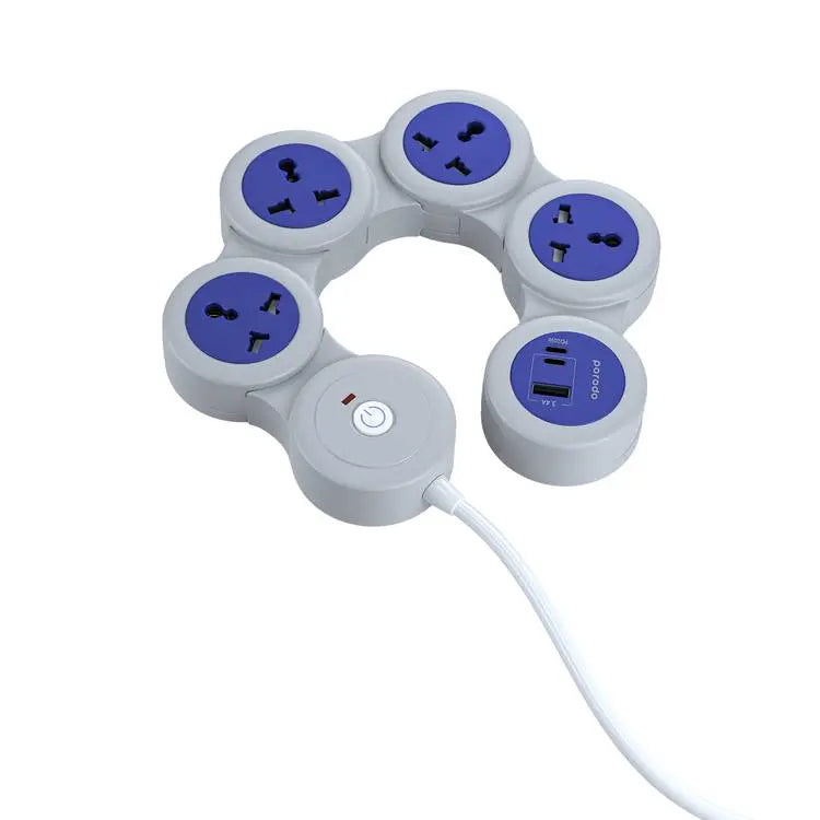 Porodo 2500W Multi-Socket Strip Universal Ac - Gray