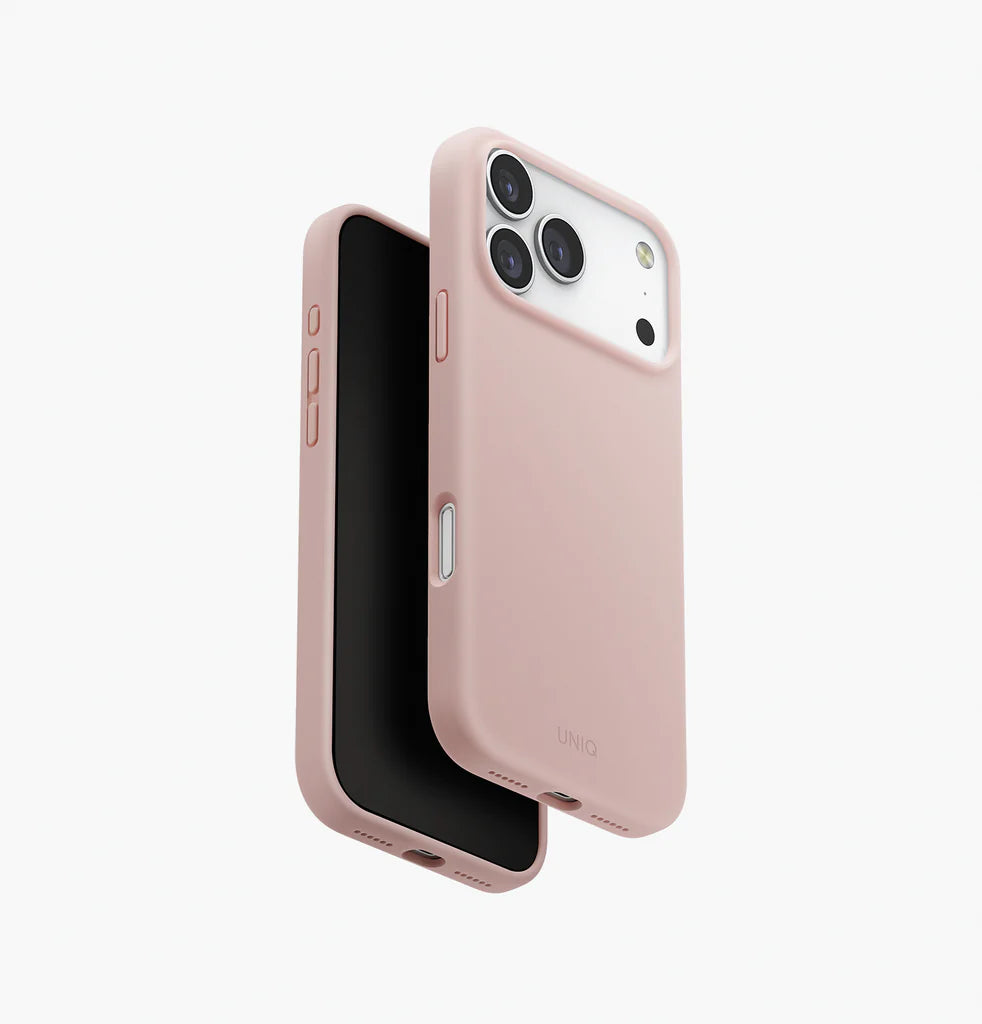 UNIQ Lino Case for iPhone 17 Pro Max (Blush Pink) - MagClick™ Magnetic Charging & Premium Soft-Touch Silicone