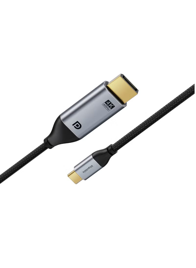 Blupebble USB TYPE C TO DisPlayPort Cable  4K/60Hz Black - Grey