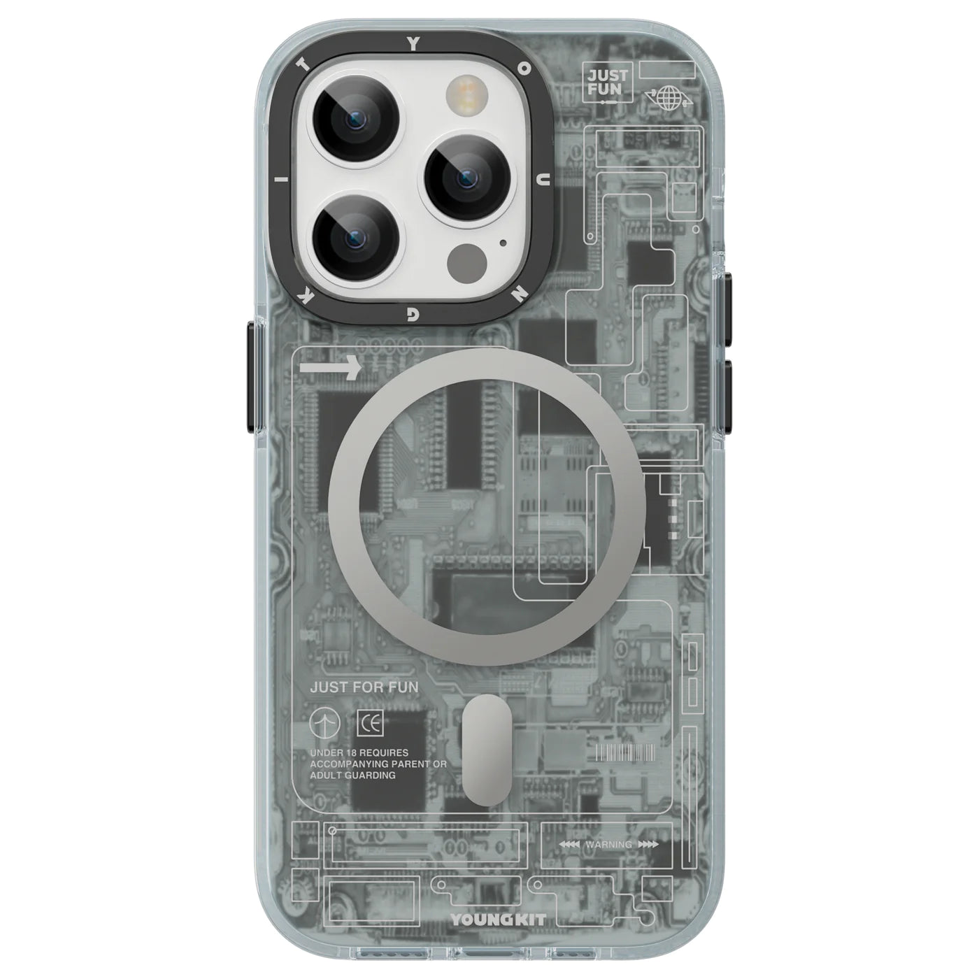 Youngkit Futuristic Circuit Magsafe iPhone Case-Grey