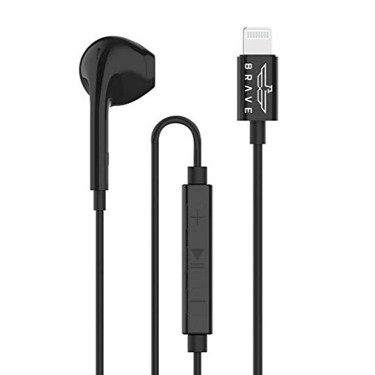 BRAVE Mono Lightning Earphone | Single Ear Headset with Mic | For iPhone 7 to 14